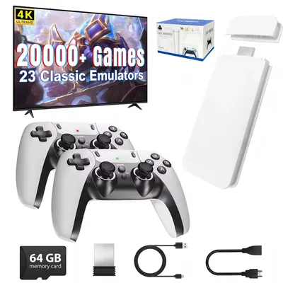 M15 Mini 4K Game Stick Video Game Console Retro Handheld 20000+ Games Player HD Video Game Stick 2.4G Double Wireless Controller