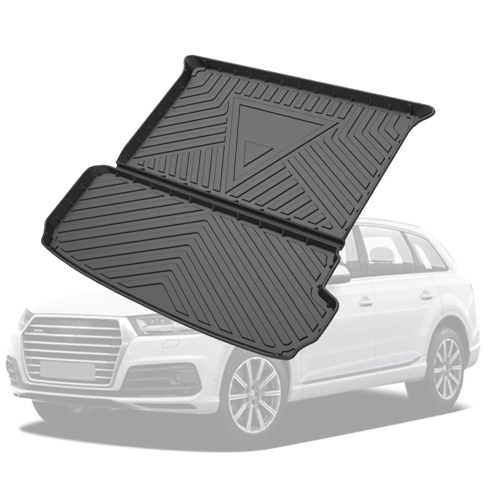Auto Hinten Cargo-Liner Stamm Tablett Hinten Fracht Bereich Matte Boden Matte Für Audi Q7 2015 2016 2017 2018 2019 2020 2021 2022 2023 Image