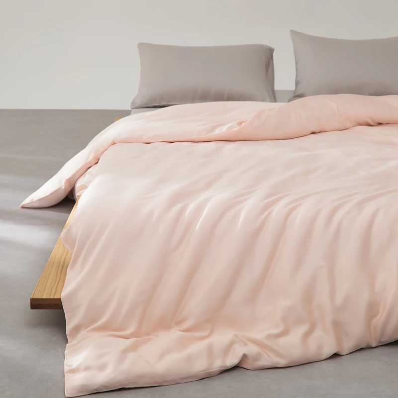 Prinzessin Rosa Bettwäsche-Set Lyocell Seidiger Trösterbezug Bambusfaser Ten cel Spannbettlaken Kissenbezug Kühlung Image