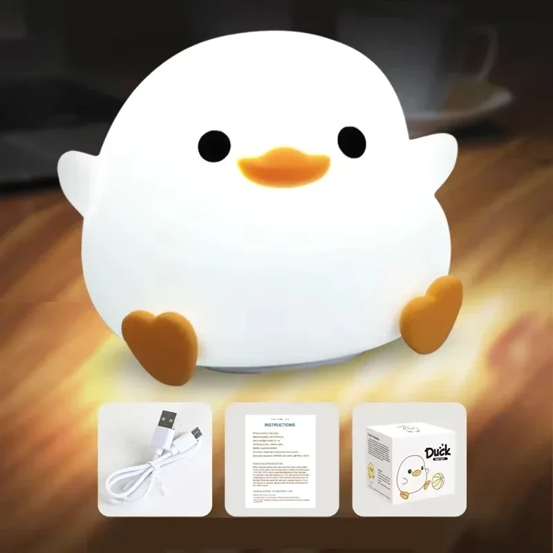 Silikon LED Nachttisch Nachtlicht DoDo Ente Niedliche Ente Dimmbare Tischlampe Baby Schlafzimmer Dekoration Wiederaufladbare Nachtlampen