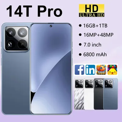 2025 New 14T Pro Smartphone 5G 7.0HD Dual SIM Card 16G+1TB Cell Phone Android Mobile Phones Cellphones Unlocked Global Version
