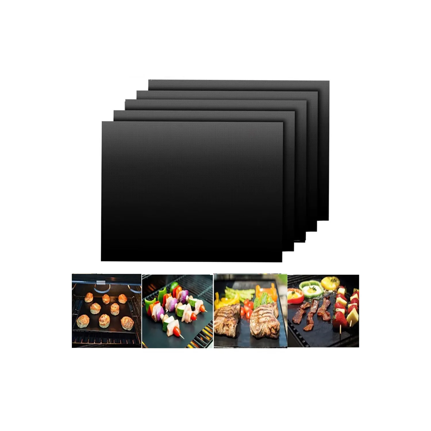 1/5/10Pcs BBQ Grill Matte Grill Outdoor Backen Nicht-stick Pad Wiederverwendbare Kochen Platte für Party PTFE Grill Matte Zubehör Image