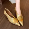Luxus Frauen Schuhe Mit Hohen Absätzen Spitz Low Heels Designer Schuhe Sexy Kleid Mode Frau Pumpen 2025, Sommer Elegante Zapatos Mujer