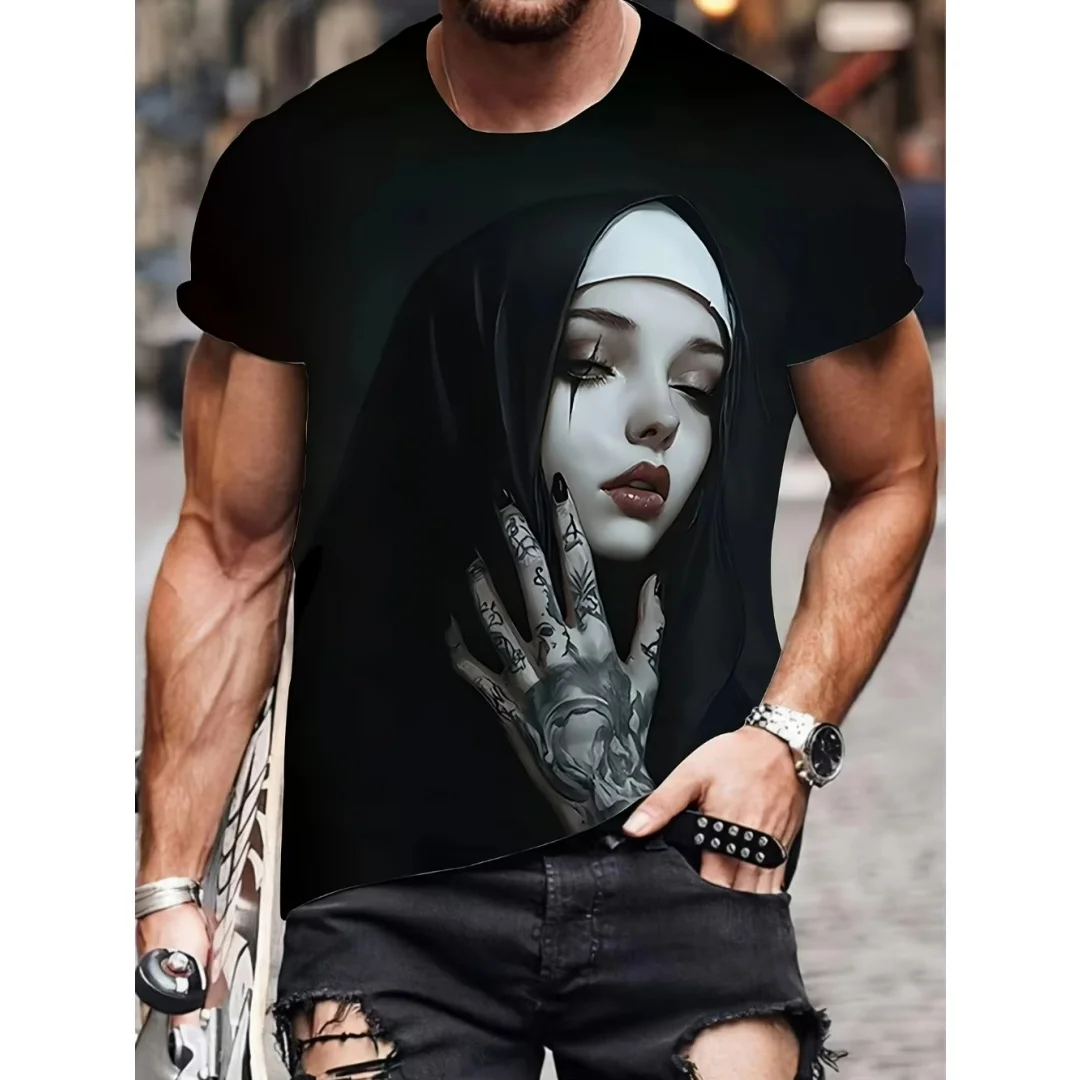 Gothic Girl Grafik T-Shirts für Männer und Frauen 3D-Druck Sommer Freizeit schnell trocknend Herren T-Shirt Kinderkleidung T-Shirt Y2k