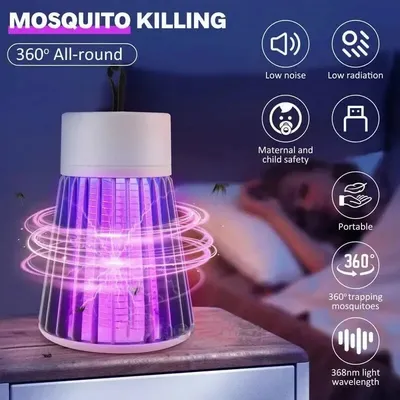 1PC Electric Shock Mosquito Killer Lamp Waterproof Two-in-One Bug Zapper For Bedroom Outdoor Use Kills Moths Wasps Gnats More