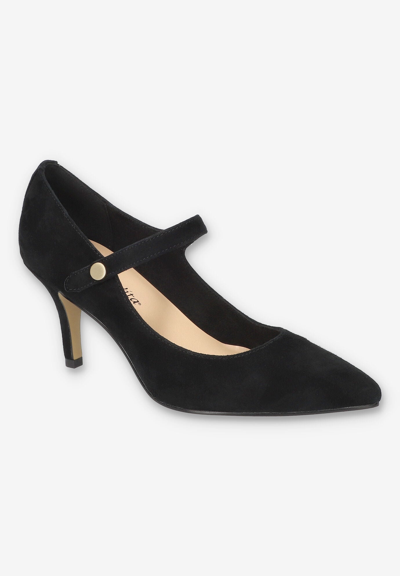 Women's Lainey Mary Jane Pump by Bella Vita in Black Suede Leather (Size 8 M)