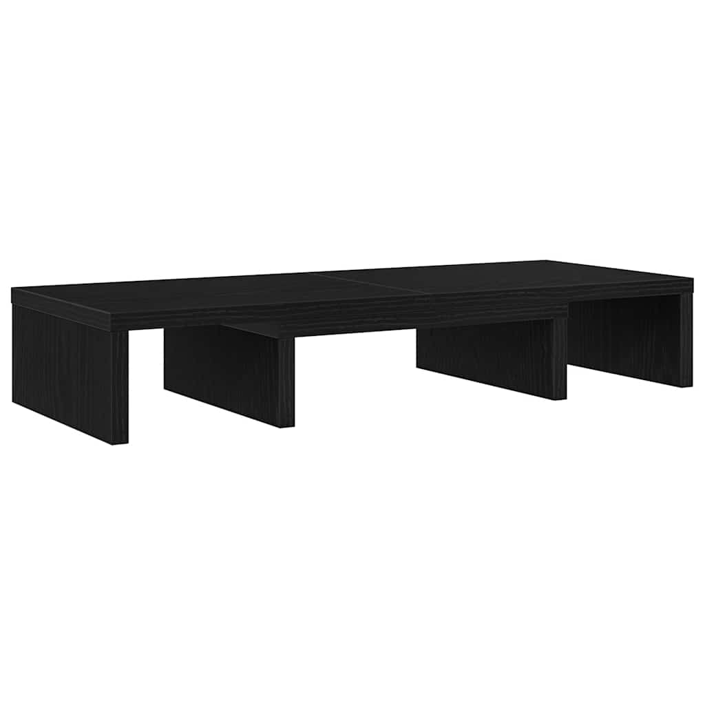 vidaXL Monitorständer Verstellbar Schwarz Eichen-Optik 60x24x10,5 cm Image