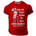 Per uomo Anziani Gergo divertente Tedesco Maglietta Manica Corta maglietta Stampa 3D Girocollo Camicia Moda Quotidiano Streetwear Quotidiano Nero Rosso Blu Estate Primavera Abbigliamento S M L XL XXL