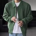 Per uomo Felpa Cardigan A Coste Maglia Top Regolari Lavorato a maglia Semplice Collo ripiegato Vacanza Moda Casuale Abbigliamento quotidiano Abbigliamento Primavera Autunno Nero Blu S M L