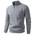 Per uomo Felpa Maglione A Coste Maglia Top Regolari Lavorato a maglia Semplice Collo Alto Vacanza Moda Affari Casuale Abbigliamento Primavera Autunno Nero Rosso M L XL