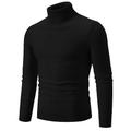 Per uomo Felpa Maglione A Coste Maglia Top Regolari Patchwork Lavorato a maglia Semplice Dolcevita Maglieria Contemporaneo Casuale Abbigliamento quotidiano Abbigliamento Autunno Nero Bianco L XL 2XL