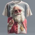 Natale Per uomo Babbo Natale Maglietta Manica Corta maglietta Stampa 3D Girocollo Camicia Quotidiano Designer Artistico Vacanza Feste Streetwear Rosso Tutte le stagioni Abbigliamento S M L XL XXL XXXL