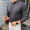 Per uomo Felpa Maglione A Coste Maglia Top Regolari Lavorato a maglia Slim Fit Semplice Henley Maglieria Contemporaneo Casuale Abbigliamento quotidiano Abbigliamento Autunno Nero Bianco M L XL