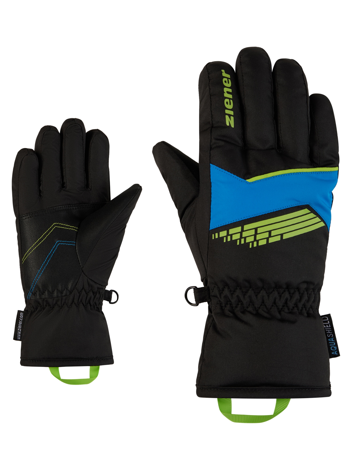 Skihandschuhe ZIENER "LAVIVI-Z AS glove junior", Kinder, Gr. 6, schwarz, Obermaterial: 100% Polyester; Innenhand: 100% Polyester; Futter: 100% Polyester; Wattierung: 100% Polyester, Handschuhe Image