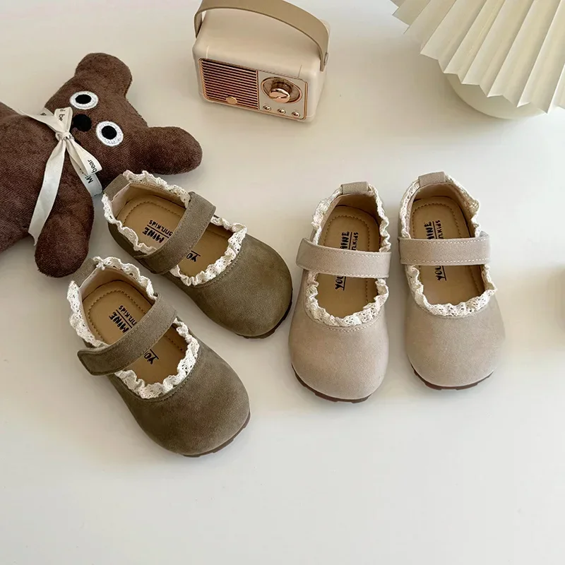 Chaussures plates pour enfants printemps automne chaussures pour filles peu profondes semelle souple antidérapant enfants princesse chaussure légère enfant en bas âge chaussures décontractées