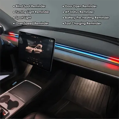 2-in-1 Smart Air Vent Umgebungslichtsystem BSD-System für Tesla New Y Juniper Model 3 Highland Model 3 Y 2021+