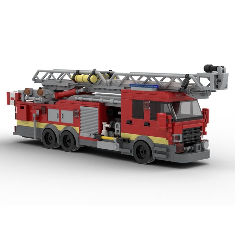 554PCS MOC Stadt Rettungs Fahrzeug Feuer Leiter Lkw Modell DIY Puzzle Montage Baustein Spielzeug kinder Geburtstag Geschenk Image