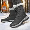 Winter Herren Schneestiefel Warm Plüsch Anti Slip Outdoor Wanderstiefel Damen Mittellange Stiefel Paar Sportschuhe Stiefel Größe 36-48