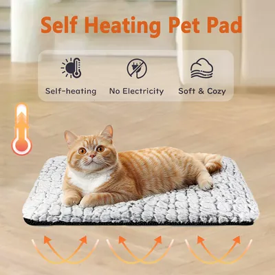 Ultra Soft Pet Bed Dog Pad With Removable Cover Heated Non-Slip Pet Warm Mat Thermal Blanket Small Dog Bed