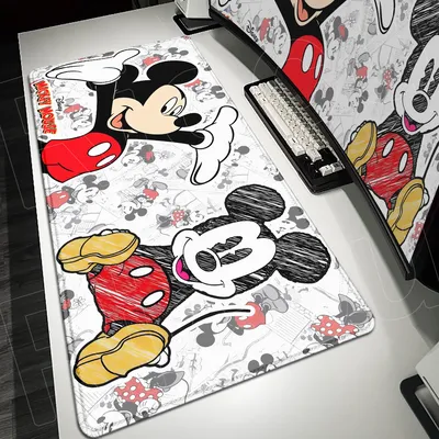 Kawaii Anime Mickey Gaming Mouse Pad 120x60cm MINISO Disney Oversize Mousepads For PC Gamer Desktop Decoration Office Mouse Mats