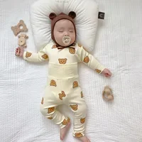 Baby Herbst Kleidung zweiteilige Cartoon Bär Druck Unterwäsche koreanischen Stil Kleinkind Jungen Mädchen zu Hause tragen weiche Baumwolle Pyjama Anzüge Image