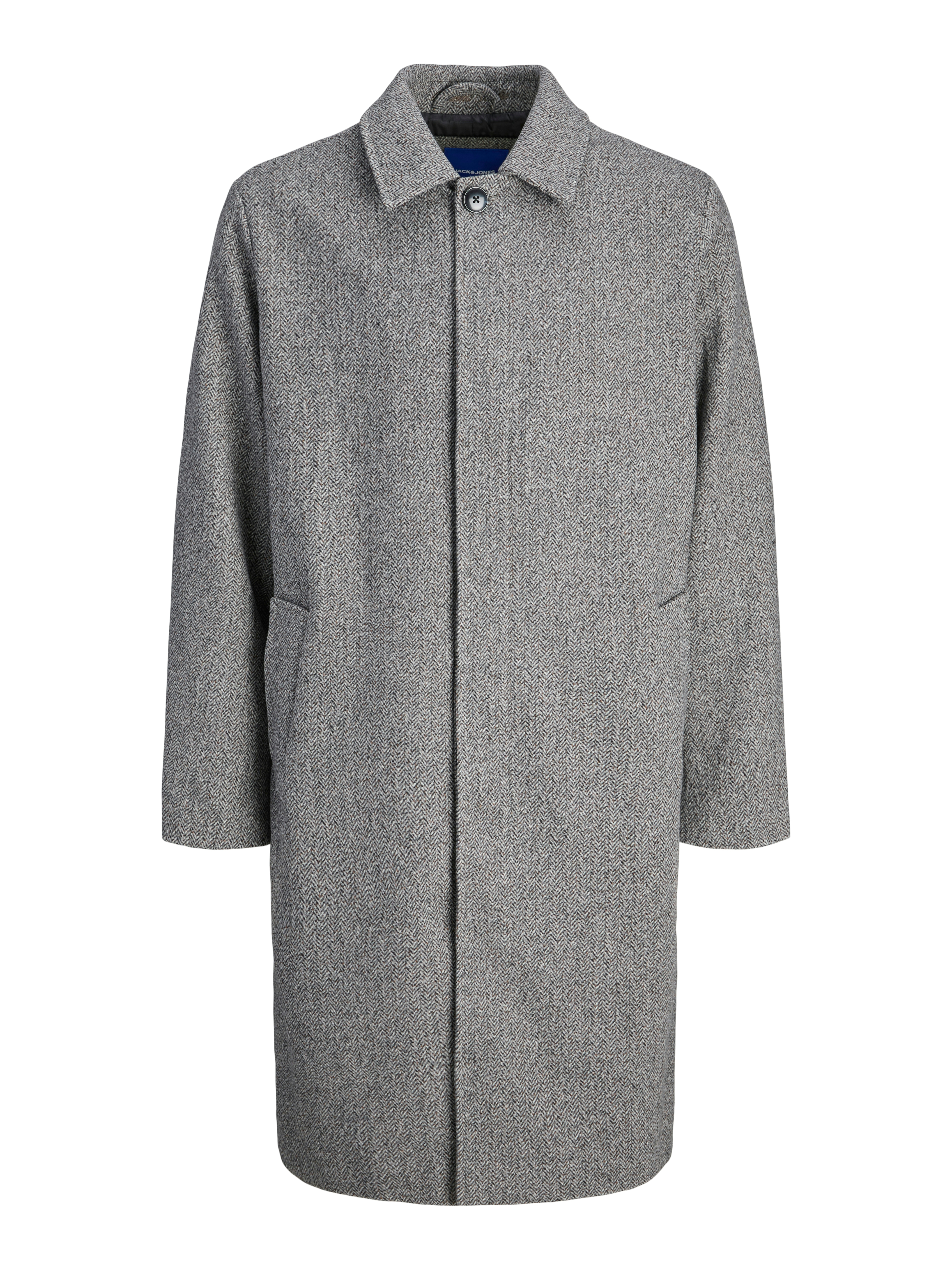 Langmantel JACK & JONES "JORNORREBRO WOOL BLEND MAC COAT", Herren, Gr. XXL, braun (chocolate braun checks:checks), Web, Obermaterial: 65% Polyester, 30% Wolle, 5% sonstige Fasern, kariert, regular fit normal, Mäntel