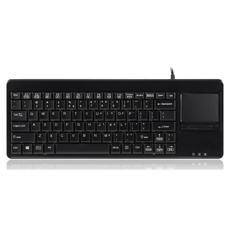Perixx PERIBOARD-515H Wired USB Keyboard with Touchpad and 2 Hubs Black US English Layout