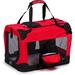 Folding Deluxe 360 Degree Vista View House Pet Crate in Red, 35.8" L x 24.8" W x 24.8" H, X-Large