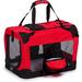 Folding Deluxe 360 Degree Vista View House Pet Crate in Red, 27.5" L x 20.5" W x 20.5" H, Medium