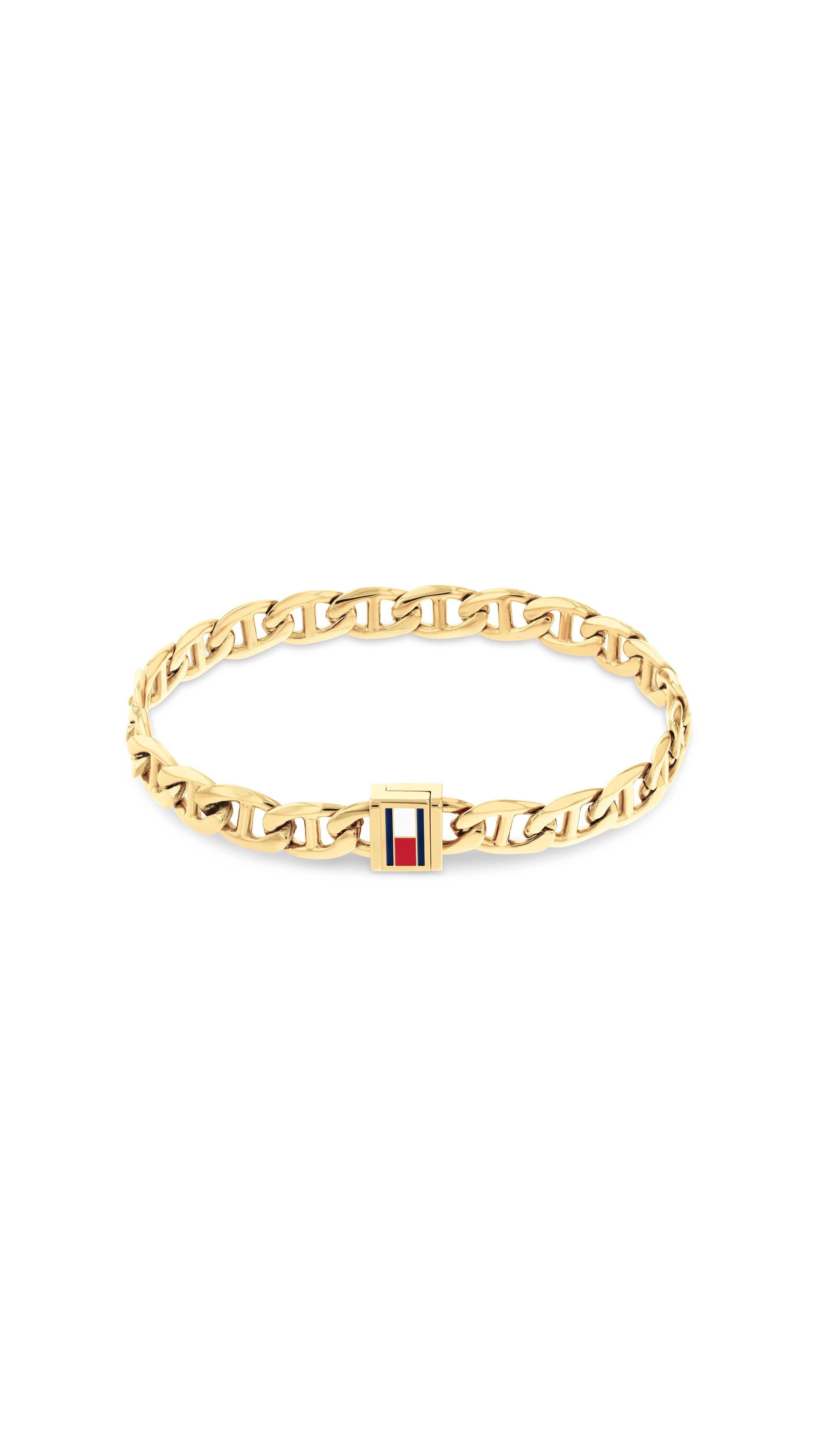 Armband TOMMY HILFIGER "OCEANIC", gelbgoldfarben, blau, weiß, rot, Armbänder, 19cm, Edelstahl Image