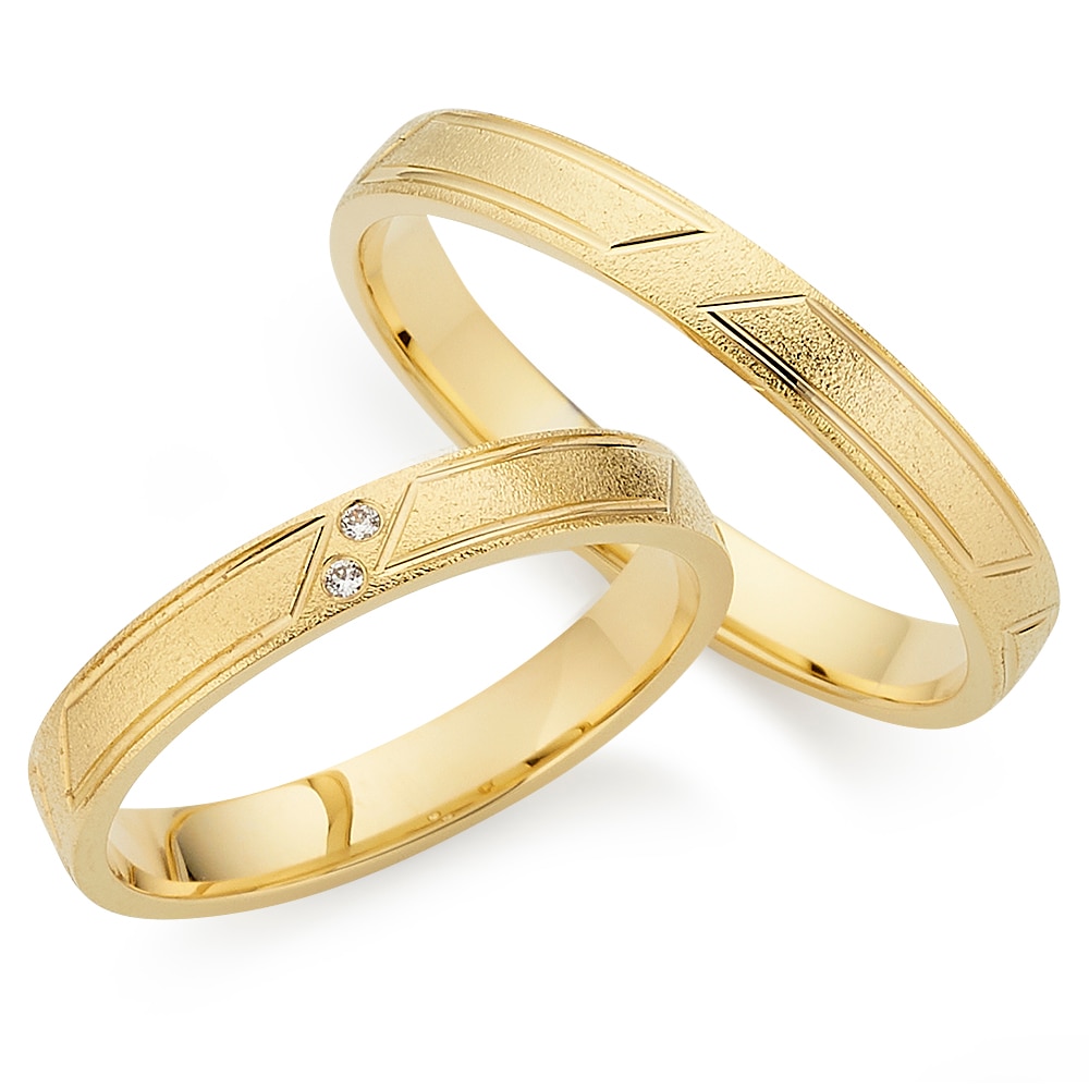Trauring PHÖNIX "Schmuck, Partnerring, Ehering, Verlobungsring, Freundschaftsring" Gr. 57, gelbgoldfarben, Fingerringe, 57, 0,02 SI = kleine Einschlüsse mit Brillanten, Silber 925 (Sterlingsilber), 3mm, Made in Germany - wahlweise mit oder ohne... Image