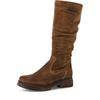 Stiefel TAMARIS, Damen, Gr. 42, Normalschaft, braun, Veloursleder, unifarben, used, modisch, Schuhe, Blockabsatz, Langschaftstiefel mit slouchy Falten am Schaft