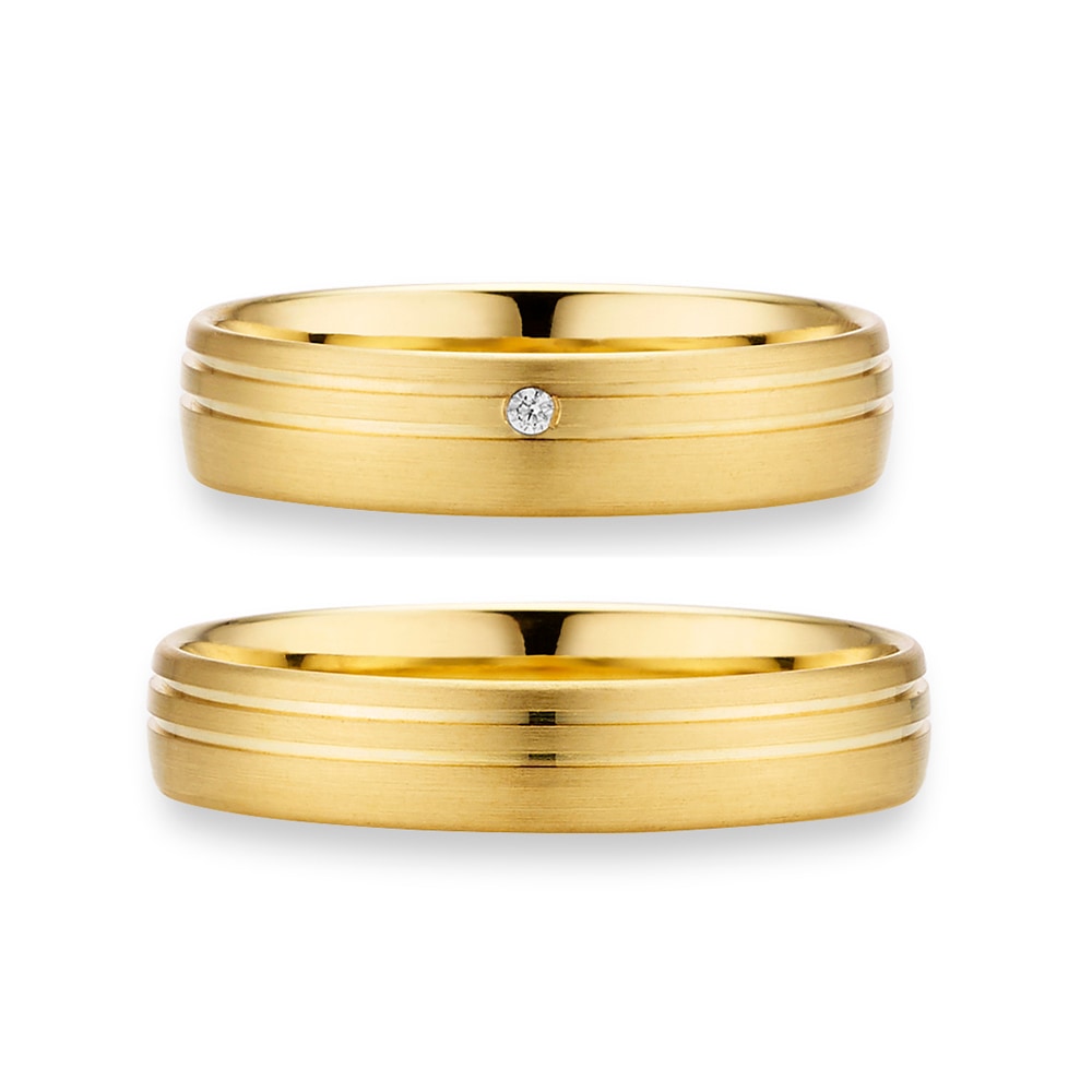Trauring PHÖNIX "Schmuck, Partnerring, Ehering, Verlobungsring, Freundschaftsring" Gr. 56, gelbgoldfarben, Fingerringe, 56, ohne Brillant, Silber 925 (Sterlingsilber), 4mm, Made in Germany - wahlweise mit oder ohne Brillant Image