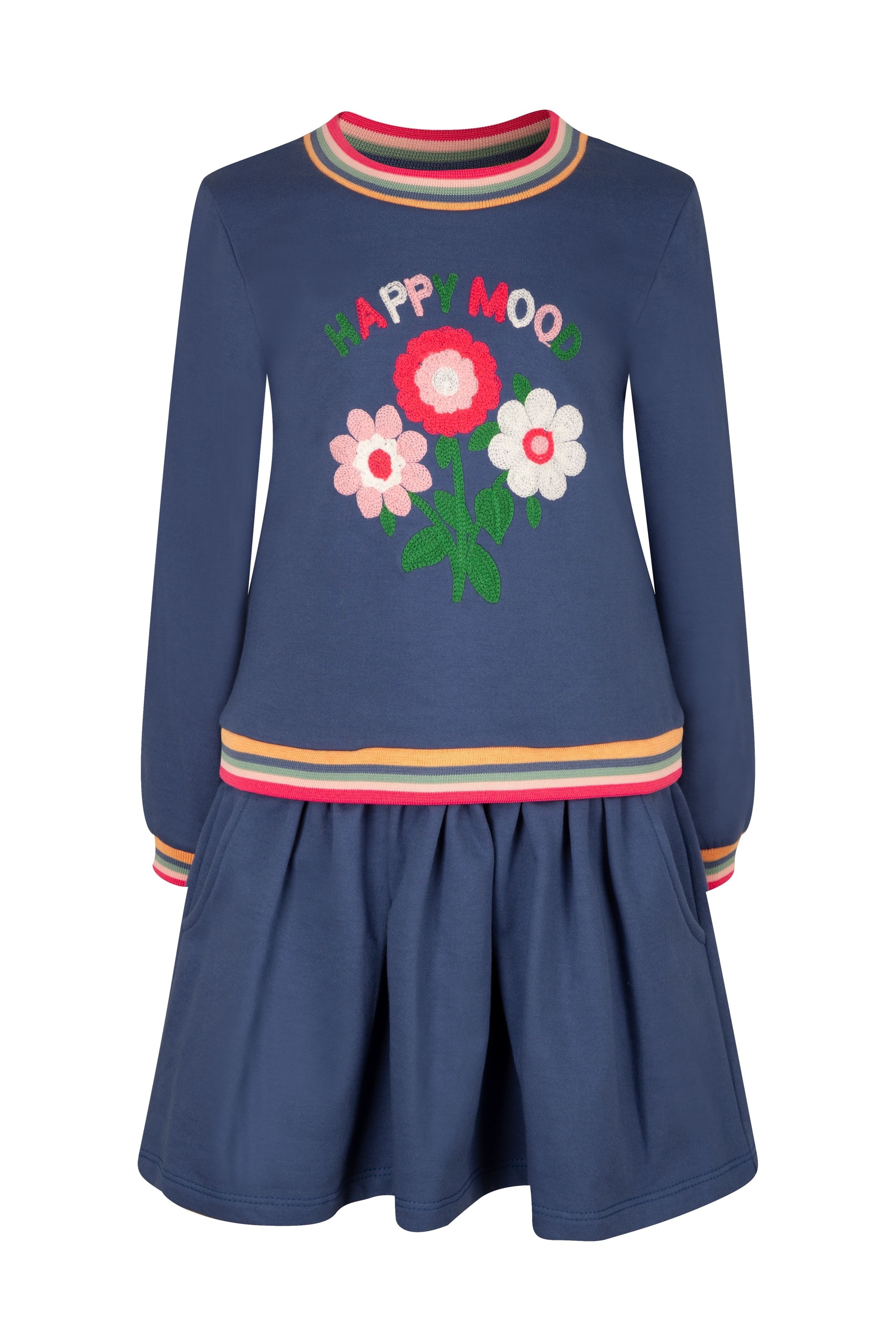 Sommerkleid HAPPY GIRLS "dress", Mädchen, Gr. 146, EURO-Größen, blau (jeans blau), Stoff, 100% Baumwolle, normal, Kleider Image