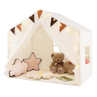 Kids Indoor Playhouse Toddler Play Tent w/ Windows & Cotton Mat