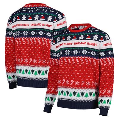 England Rugby Retro Fairisle Weihnachtspullover Image