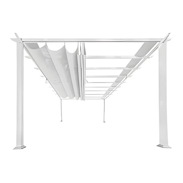 Paragon Outdoor 11 x 16 ft. Florence Soft Top Aluminum Pergola (White Frame / Off White Canopy)