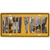 SUMIK New York Vintage Metallblechschild, automatisches Nummernschild, geprägtes Etikett, Größe 15,2 x 30,5 cm