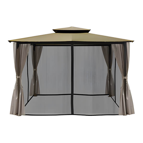 Paragon Outdoor 10 x 12 ft. Soft Top Gazebo with Mosquito Netting and Privacy Panels (Sand Canopy)