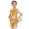 Abbigliamento per bambini Abbigliamento alla moda Ragazze Costumi per spettacoli teatrali latini per bambini Abito da festa Paillettes Nappe Set di abbigliamento da ballo
