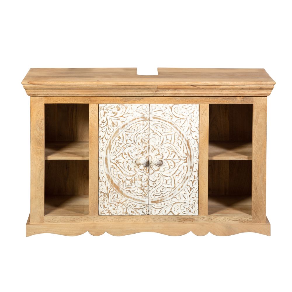 die Faktorei »Indira Laya« Waschbeckenunterschrank II 107x68x40 cm / massives Mangoholz Image