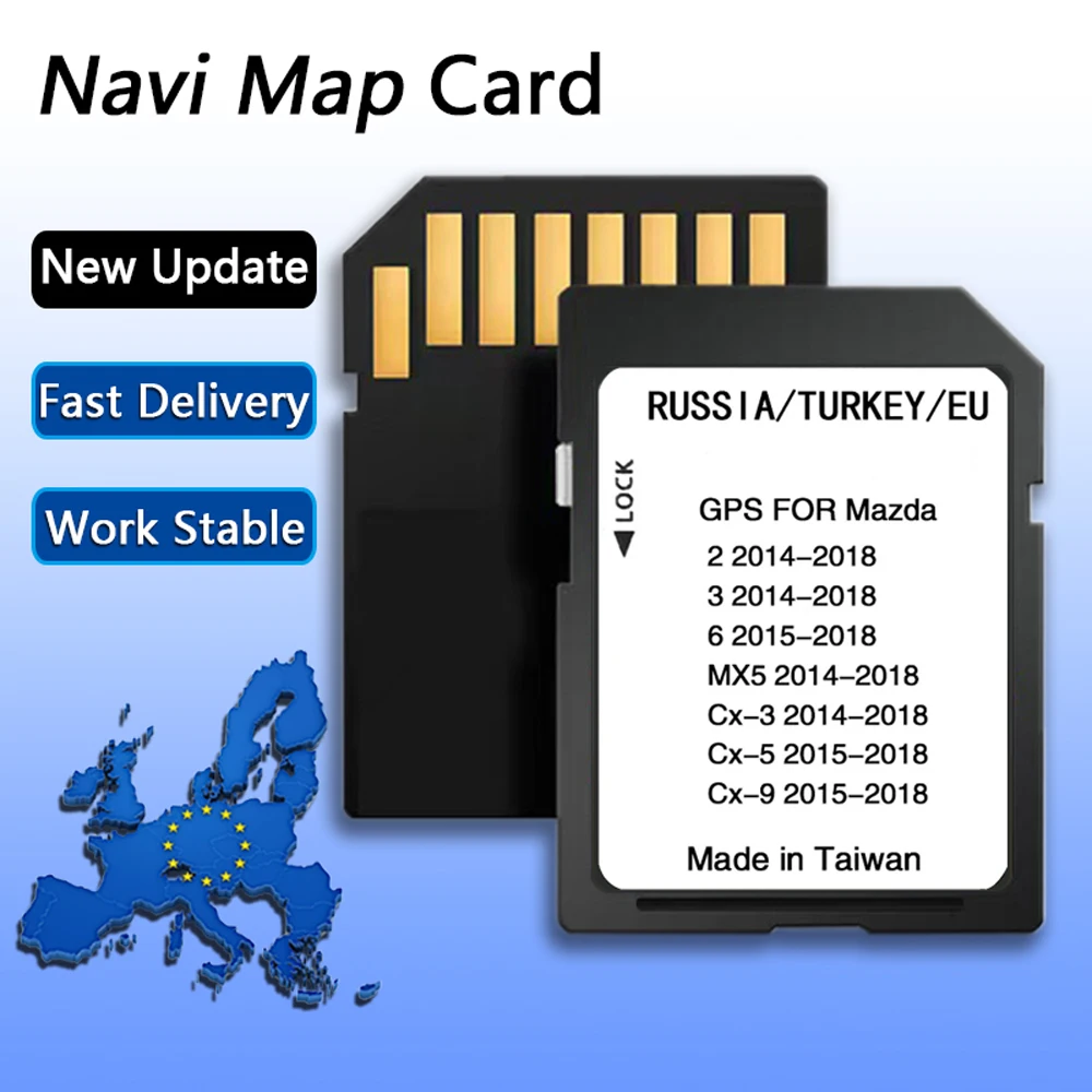 Für Mazda 2/3/6/CX3/CX5/CX9/MX5 Auto Sat Navi 16GB GPS Update Karten Daten Neue 2024 Version Karten EU Navigation SD Karte