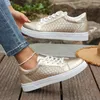Plus Größe 42 Frauen Gold Splitter Turnschuhe Frühling Herbst Neue Frauen Mode Spitze-up Weiche PU Leder Bord Schuhe damen Casual Schuhe