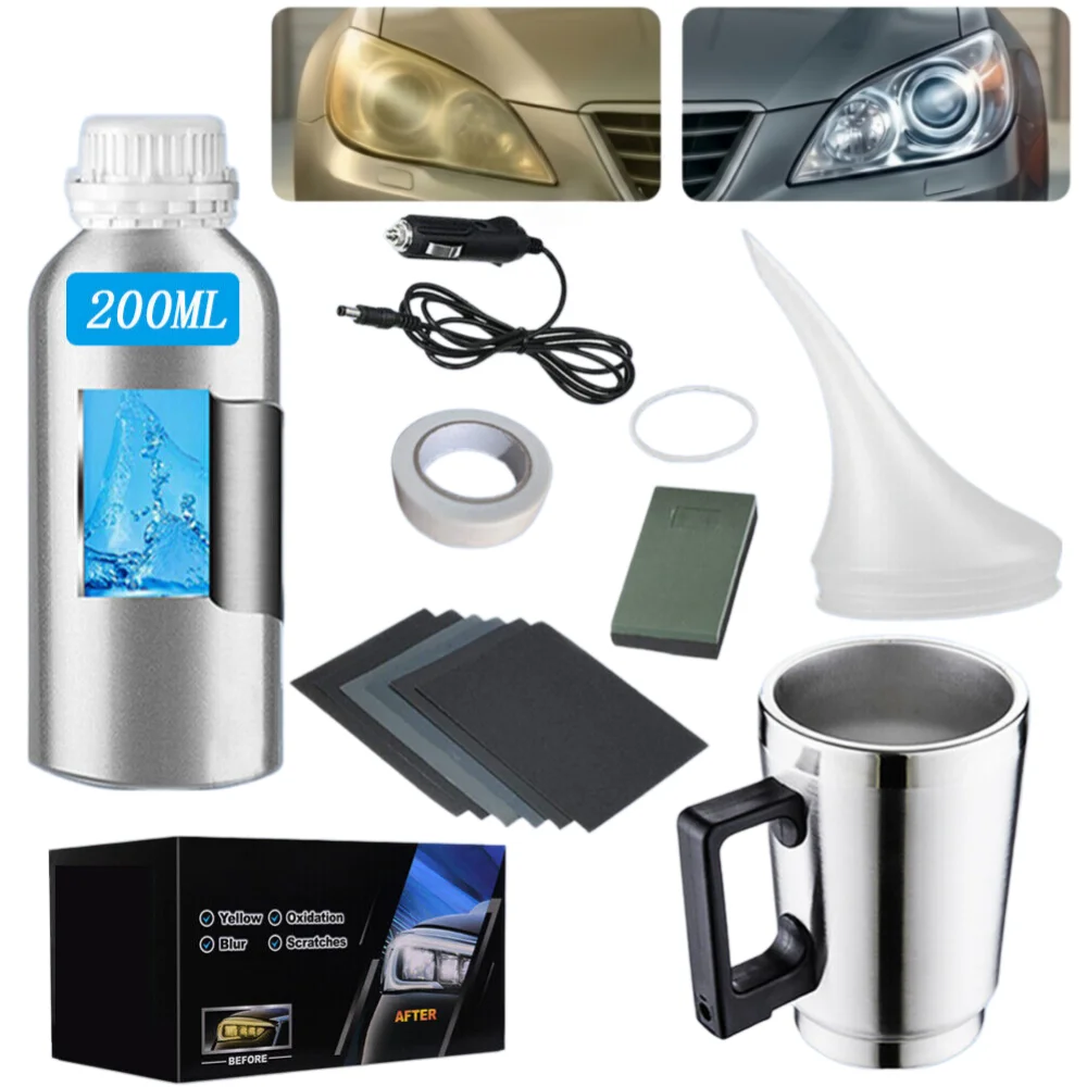 Auto Lampe Regeneration Kit chemische Politur Scheinwerfer Restaurierung Kit polnische Scheinwerfer Auto Polymer Flüssigkeit Scheinwerfer Dampf becher Image
