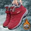 Winter Schnee Stiefel Frauen Schuhe Warme Atmungsaktive Wanderschuhe Frauen Anti-slip Flachen Boden Stiefeletten Kurze Plüsch Männer schuhe Frauen