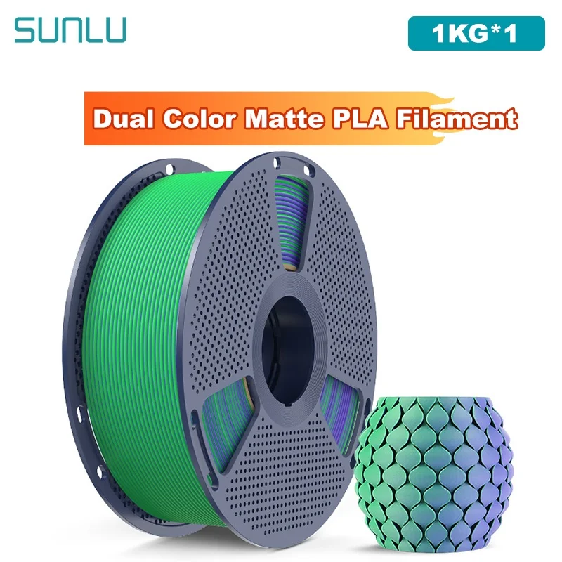 SUNLU 1 kg zweifarbiges mattes PLA-Filament, 1,75 mm, 1 kg Spule (2,2 lbs), mattes 3D-Drucker-PLA-Filament, passend für die meisten FDM-Drucker Image