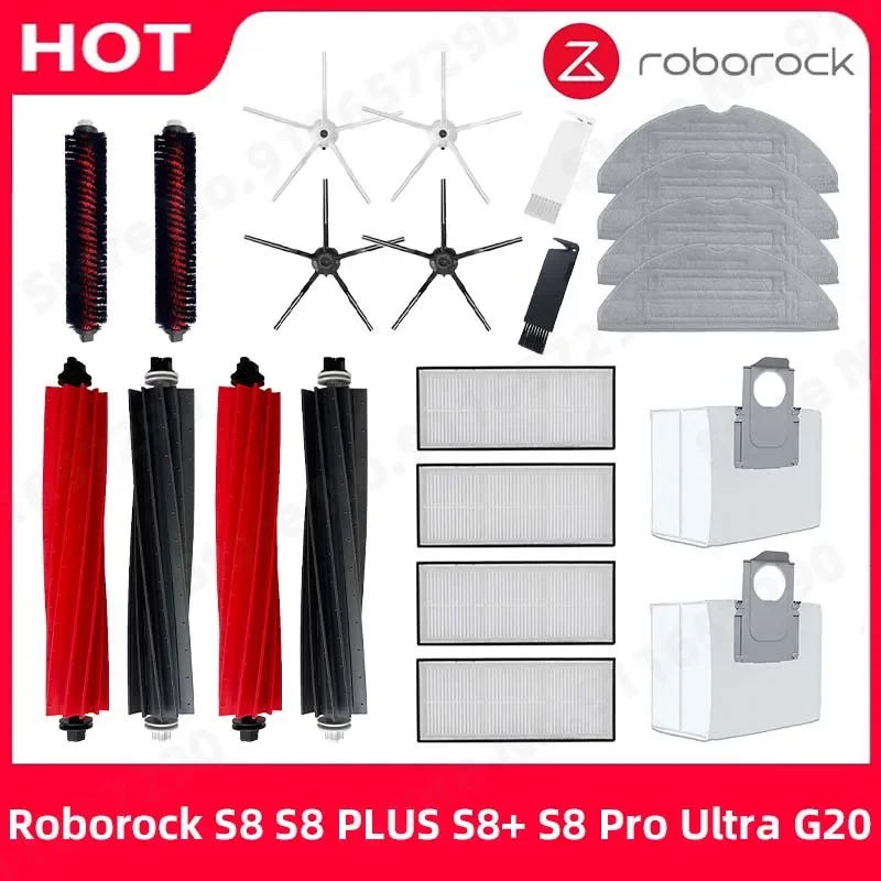 Hauptseitenbürste Mopp Hepa-Filter Staubbeutel Reinigung Rollbürste für Roborock S8 PLUS S8+ S8 Pro Ultra Roboter-Staubsauger-Zubehör Image