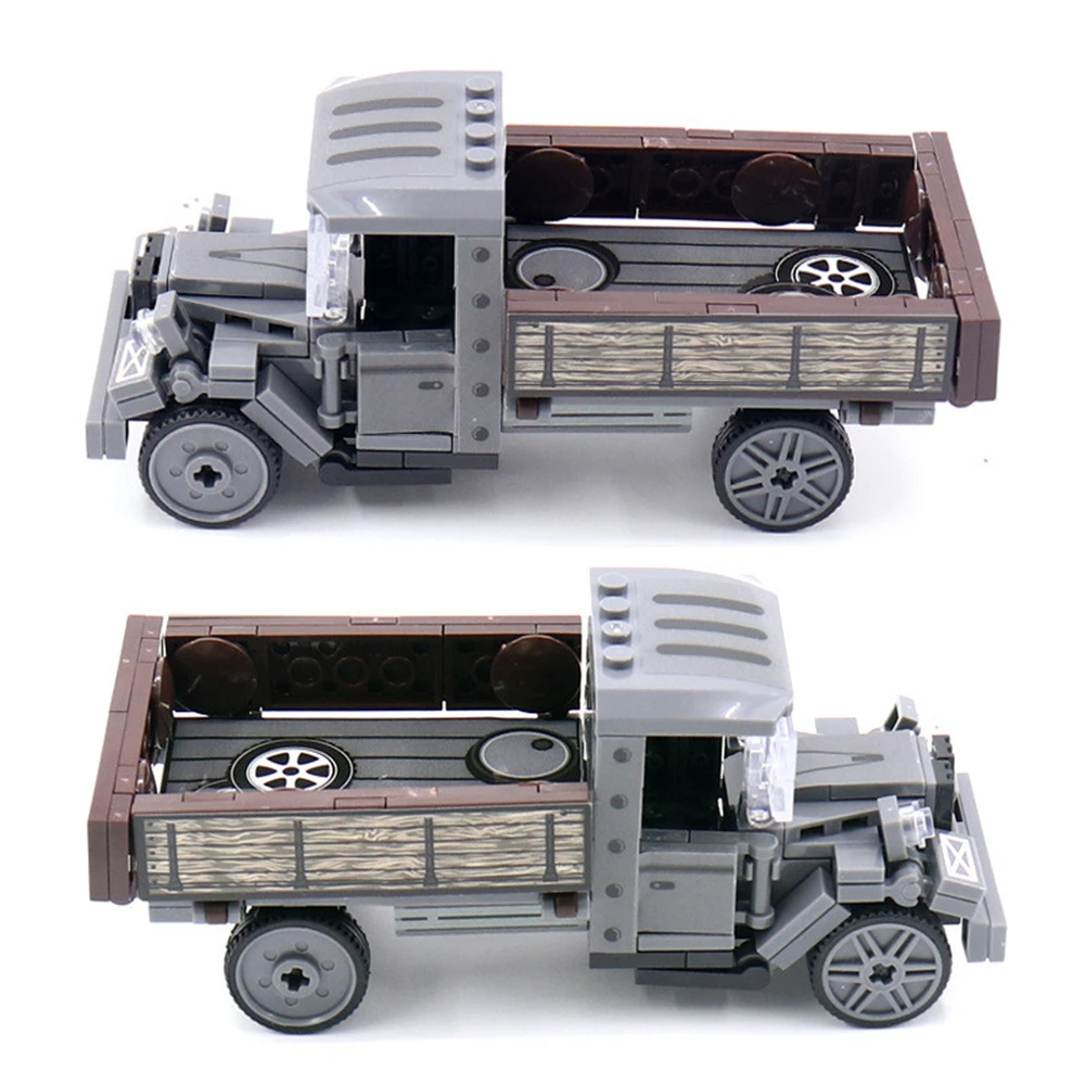 Militär WW2 MOC Armee Transport Lkw Gepanzertes Fahrzeug Soldaten Figuren Bausteine Bricks Set Für Kinder Spielzeug Image