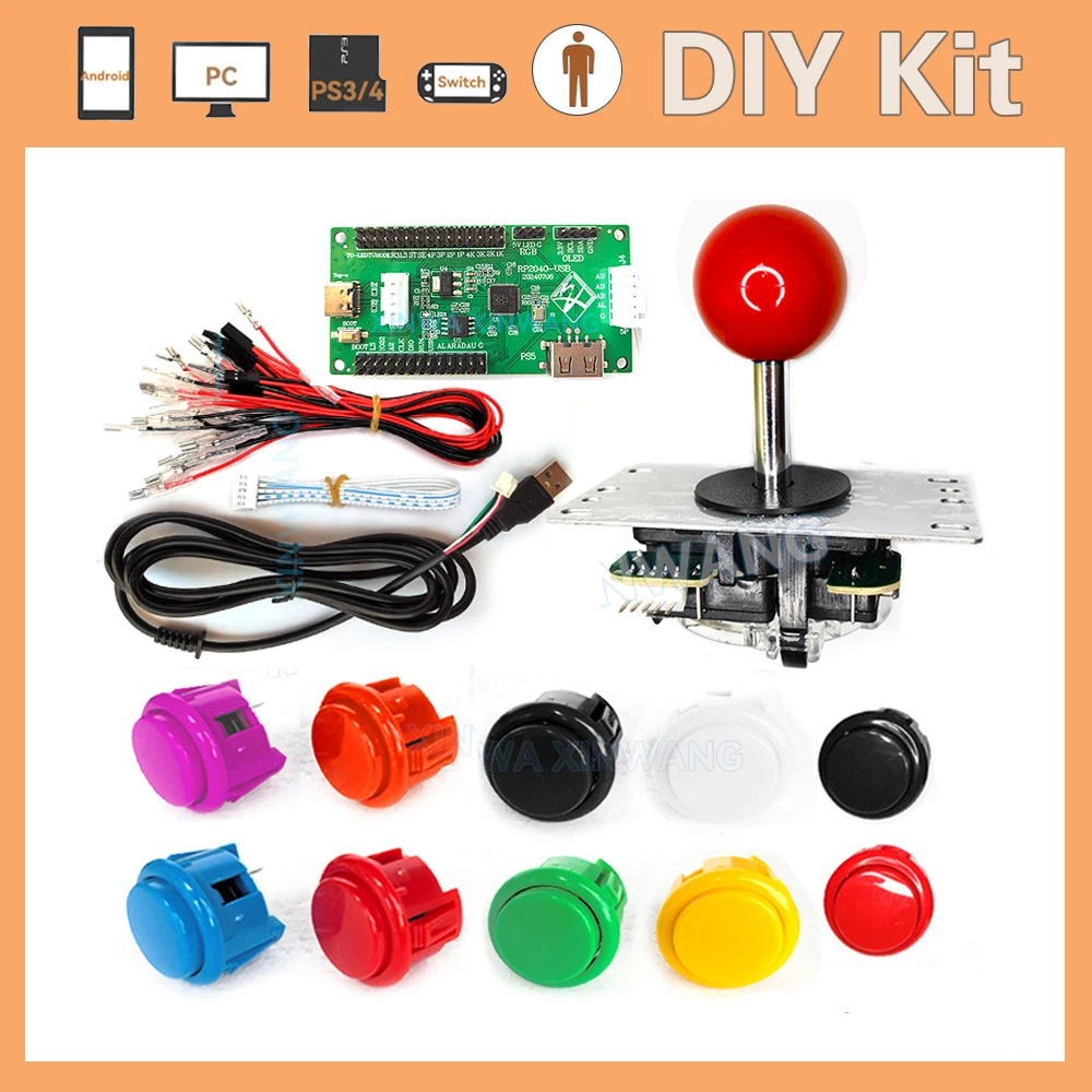 Null Verzögerung USB Board Arcade Joystick Diy Kit PC Android PS3 PS4 Controller Rp2040 Raspberry Pi Pico Für Spielkonsole PS5 FGC Image