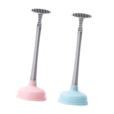 Toilet Plunger Rubber Plastic Strong Suction Efficient Toilet Drain Plunger for Bathroom